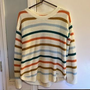 So | Striped White Sweater